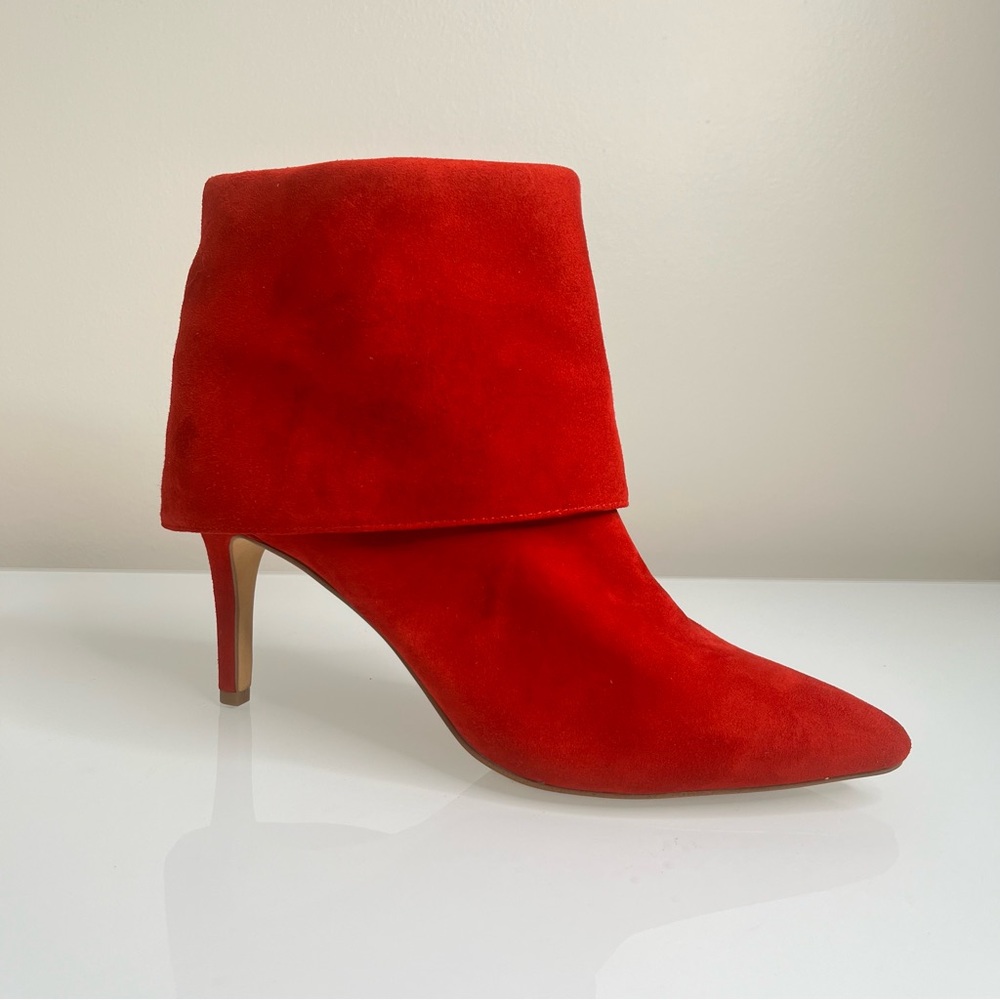 INC International Concepts Red Suede Booties